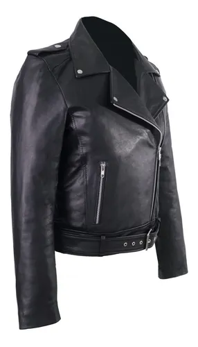 Campera Cuero Vacuno Mujer. Alma Cueros. Art. 414