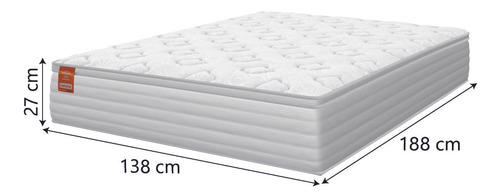 Cama Box Casal Molas Ensacadas Real Branco / Bege