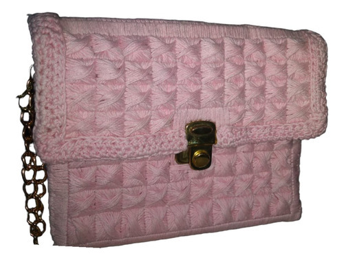 Bolso Bandolera Cartera Rosa Y Dorada  