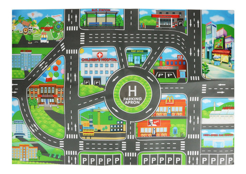 C Kids Play Mat City Road Buildings Parking Map Game Sc 7306