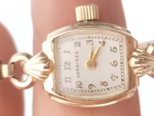 Reloj Longines Cuerda, Chapa De Oro De Dama, Se Adelanta Dorado (Usado)