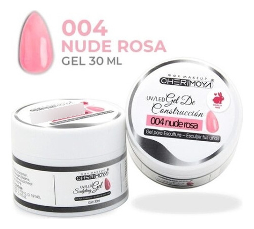 Gel De Construccion Uv/led Cherimoya 30g Uñas Esculpidas Color 004 Nude Rosa
