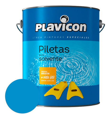 Pintura Piletas Base Solvente Plavicon 4lt Azul Cielo Rex