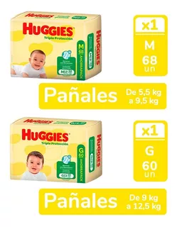 Pañales Huggies Classic Triple Proteccion Ahorrapack Pack X2