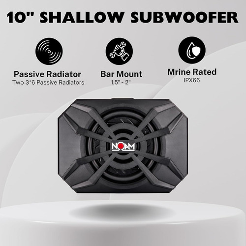 Noam - Sistema Estéreo Nutv5-s V.2 - Altavoces Impermeables Bluetooth Para Atv/golf Cart/utv