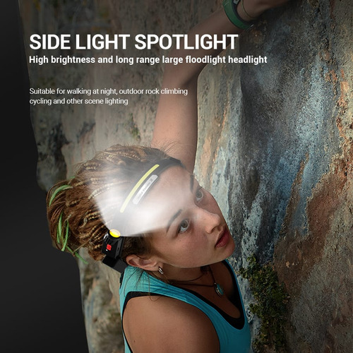 Linterna Minera De Cabeza Led Con Sensor Recargable Camping
