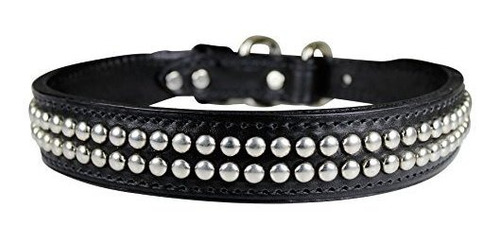 Omnipet Dome Collar De Perro De Cuero Con Tachuelas Latigo,