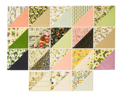 Dcwv Paquete Papel Scrapbook Botanical Beauty Foil 36 Pzas