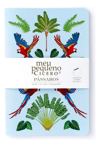 Caderneta Meu Pequeno Cicero Pássaros Espécies Azul Pautado Cor Pássaros/espécies Azul - Pautado