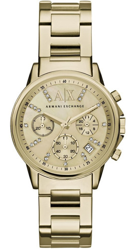 Armani Exchange - Reloj Para Mujer De Cuarzo Y Acero Inoxida Color de la correa Dorado Color del bisel Dorado Color del fondo Dorado