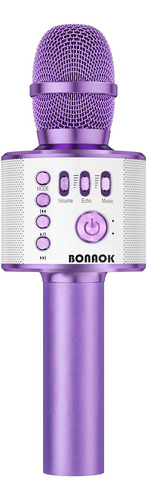 Bonaok - Microfono Inalambrico Bluetooth De Karaoke, 3 En 1;