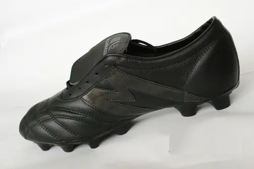 Tacos Fútbol Soccer Manríquez Mid Sx Rojo Negro 100% Piel