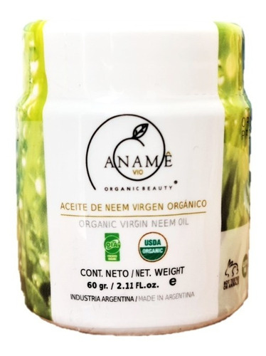 Aceite De Neem Orgánico X 60 Gr. Certificado - Aname Vio