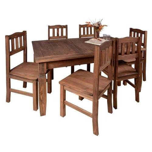 Juego De Comedor Madera  Estilo  Rústico Mexicano 6 Sillas V