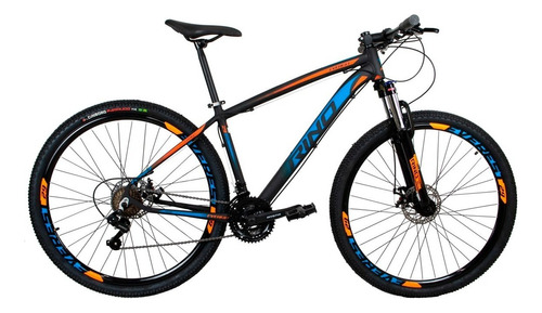 Bicicleta Aro 29 Rino Everest Color 24v Shimano C/ Trava Cor Laranja/azul Tamanho Do Quadro 15