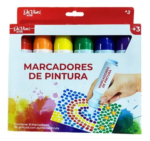 Set 6 Marcadores De Pintura Punta Redonda - Davinci Color 6 Colores