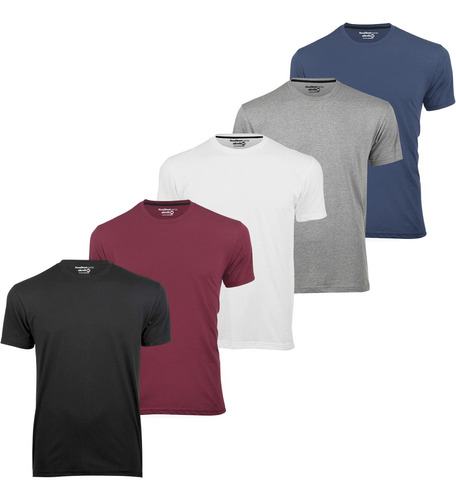 Kit 5 Camiseta Masculina Blusa Academia Slim Algodão Premium