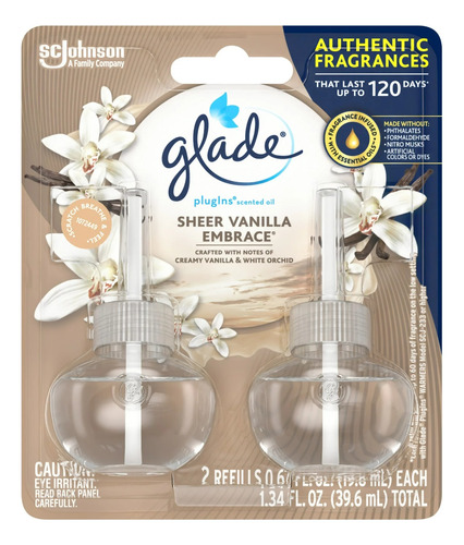 Ambientador Glade Enchufable Plugins Sheer Vainilla Embrace