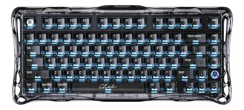 Teclado Gravastar Mercury V75 Lite He Preto Preto Inglês Us