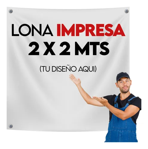 comprar Lona Impresa 2x2 Mts Personalizada Para Negocio O Publicidad