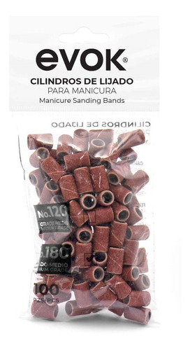 Cilindros De Lijado Para Manicura Evok N°120 100 Unidades