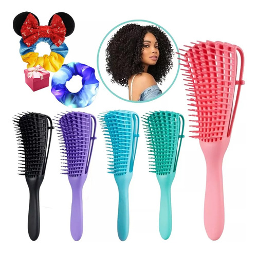 Cepillo Para Cabello Masajeador Desenredar Rizado Mujeres