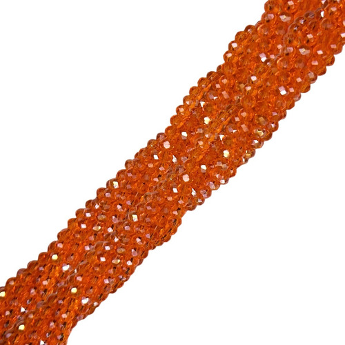 1 Tira Cristal Dona Facetado #4 Colores Bisutería Naranja Oscuro