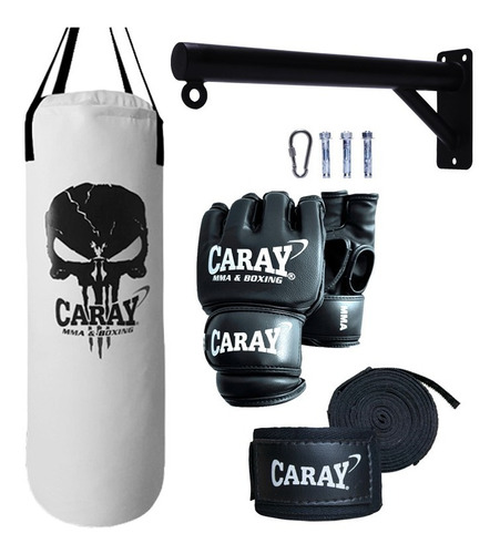 Saco De Boxeo Caray 1 Mt + Guantes Mma+par De Vendas+soporte