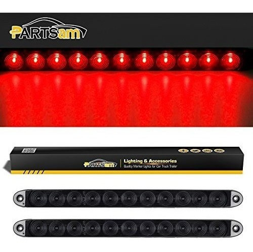 Partsam 2 X 15 Smoke Lens Red 11 Led Camion Remolque Stop Tu