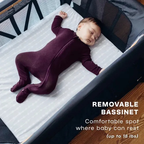 4moms Breeze Plus - Corral Portátil Con Moisés Extraíble.