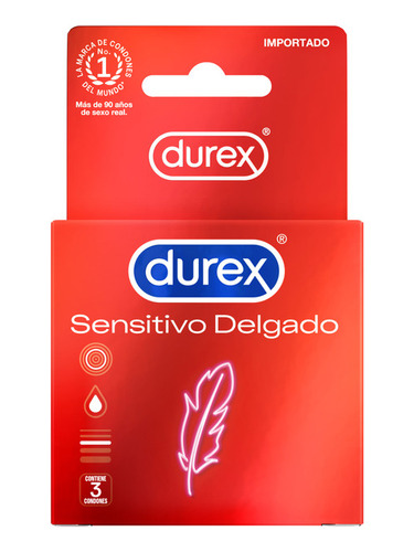 Durex Preservativos Sensitivo Delgado X 3 Unidades