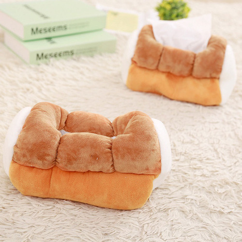 Caja De Pañuelos Simulation Toast, De Felpa, Creativa, Para