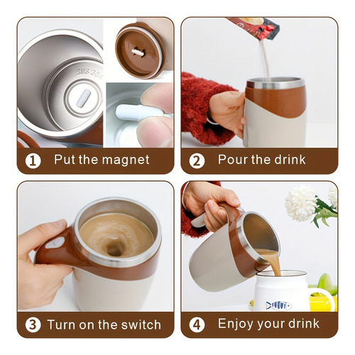 Taza Magnética Con Revolver Automáticamente, 1 Unidad, Recar
