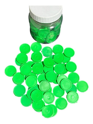 Fichas Color Verde Tamaño Moneda 5 Pesos 2.5cm 75 Piezas