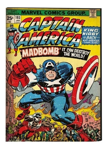 Cuadros De Superheroes Comics Retro Marvel En Lienzo Canvas Color Multicolor Armazón Bastidor
