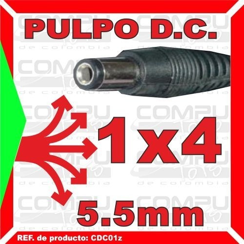 Imagen 5 de 6 de Cable Pulpo Plug Dc 5.5mm 1 A 4 Ref: Cdc01z Computoys Sas