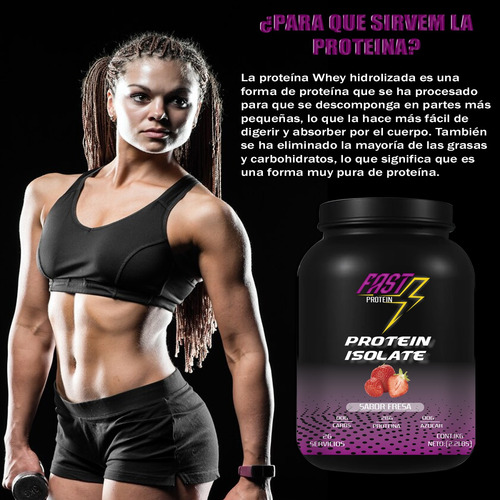 Proteína Isolate Fast 1kg C/u 200 Servicios/varios Sabores Fresa - Galleta