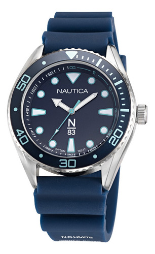 Reloj Nautica Napfws219 Para Hombre Malla Azul Bisel Azul Fondo Azul