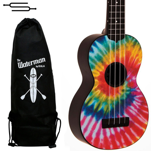 Ukelele Soprano Kala Ukadelics Diseño Tiedye Agua + Funda