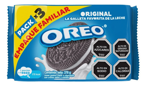 Imagen 2 de 2 de Galletas Rellenas Oreo® Original Tripack 378g