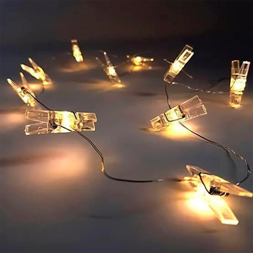 Luces De Navidad Led Pinzas Luminosas Elige Color 3.6m Luces Pinzas Blanco Calido