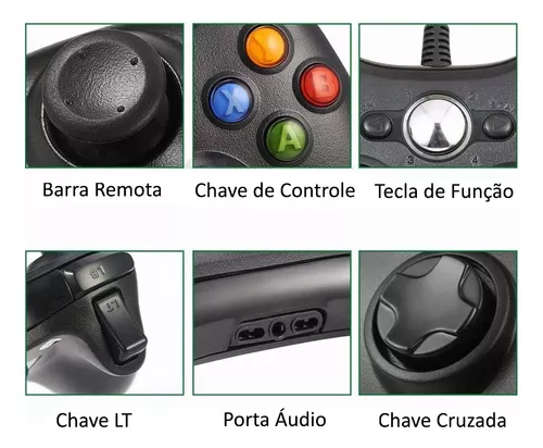 Controle Usb Com Fio Para Xbox 360 Computador Notebook Branco em