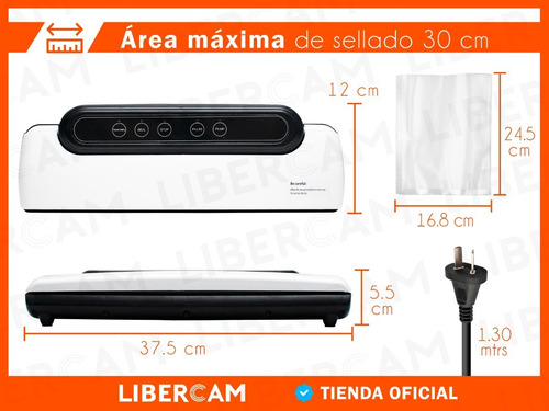 Imagen 4 de 10 de Envasadora Al Vacio Maquina Selladora + 10 Bolsas Domestica