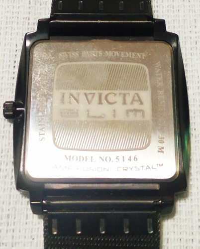 Relogio Raro Invicta Original Slim Preto Vidro Safira Crista