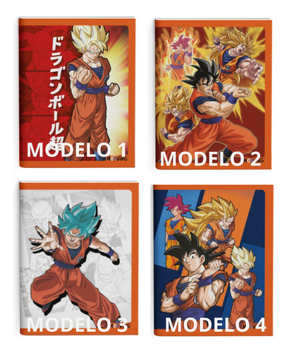 Cuaderno Dragon Ball 16x21 Tapa Flexible 48hjs - Mooving