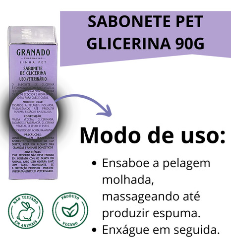 2 Sabonete Pet Granado Glicerina 90g (cada)