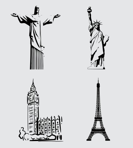 Adesivo Cristo Redentor Big Ben T Eiffel Estátua Liberdade