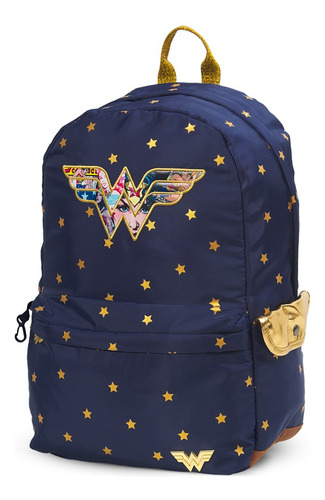 Mochila Mujer Maravilla Wonder Woman Mooving Escolar Urbana Color Azul Oscuro