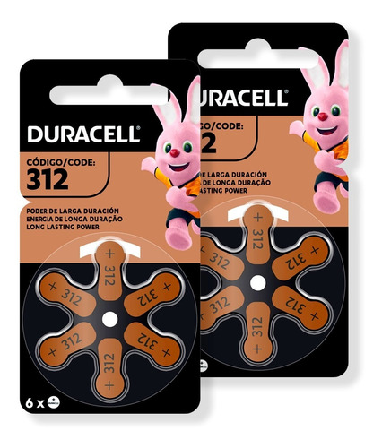 12 Pilhas Da312 Duracell Baterias Pr41 Aparelho Auditivo