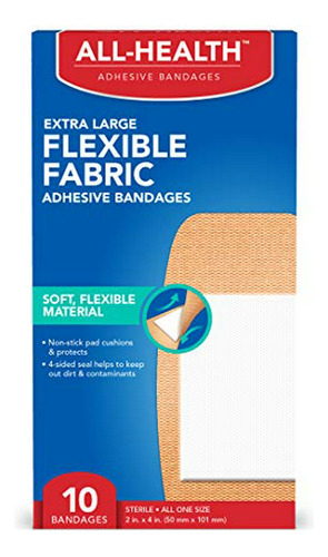 Vendajes Adhesivos Flexibles All Health, Xl 2  X 4  (10 Ud.)